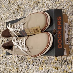 Mens Dockers Never Wet Fabric Khaki Oxfords